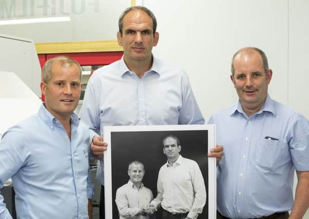 Martin Johnson with John and Jamie Emmerson
