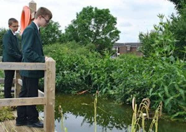 Southam College pupils at the new nature reserve.