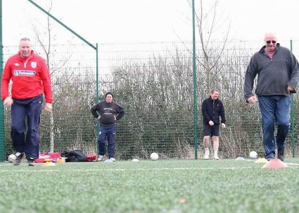 A walking football session