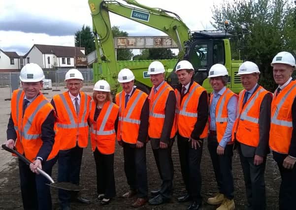Jeremy Wright MP 'breaks ground' at Kenilworth Station along with county councillors and representatives from Graham Construction