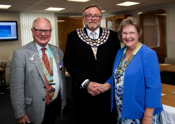 From left to right: Peter Roberts, Cllr Richard Davies and Pauline Smart