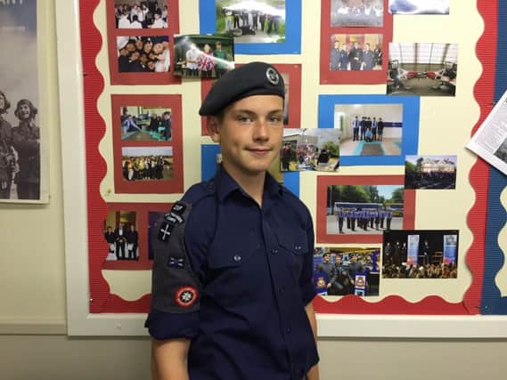 Cadet Jimmy Boughey who successfully used his First Aid skills NNL-160808-124428001