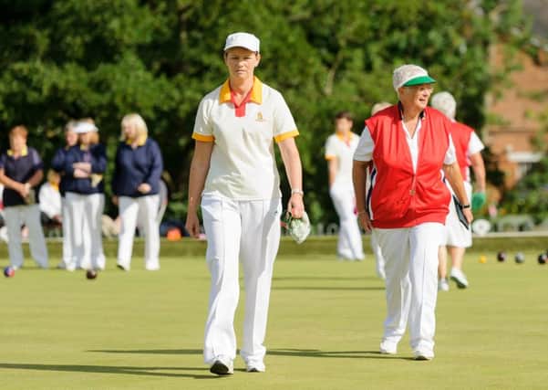 Lisa Smith, seen here during the Bowls England National Championships, skipped a comprehensive triples win for Avenue in the National Top Club.
