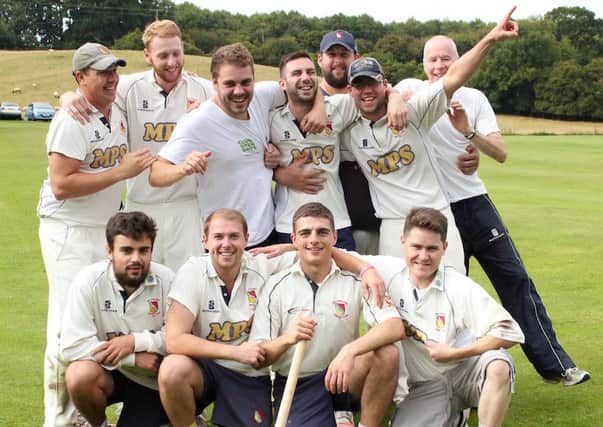 Wellesbourne celebrate their Cotswold Hills Premier title. Picture submitted