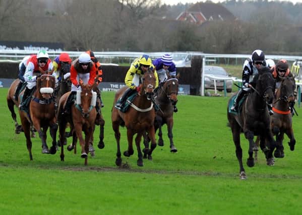 Action from Warwick Racecourse which hosts its first meeting of the season on Tuesday.