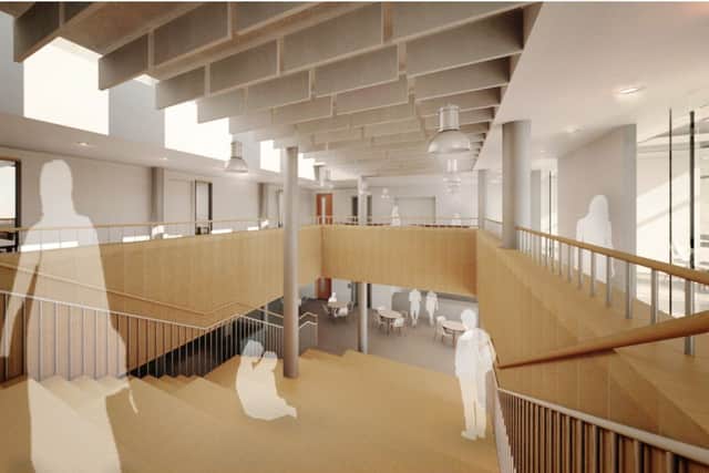 An artist's impression of the inside of teh sixth form building