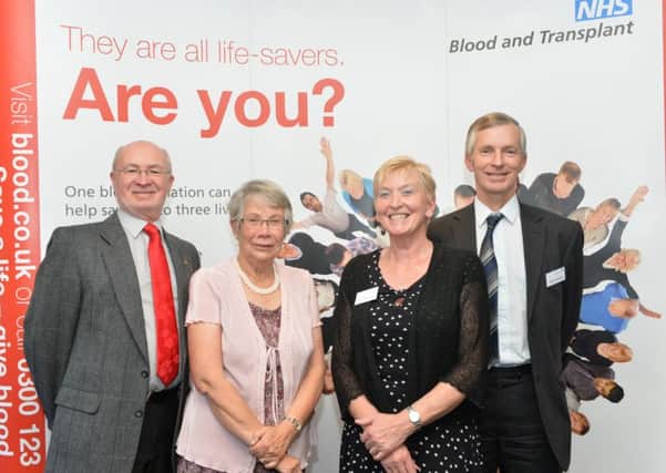 From left to right: Malcolm Corbett, 70, 102 donations; Anne Brookes, 75, 103 donations; Hilary Naughton, 71, 105 donations; Barry Elkington, 60, 102 donations.