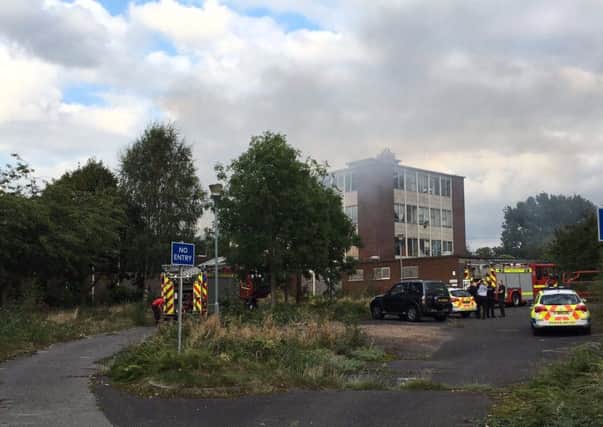 Smoke coming out of the old site of North Leamington School in Cloister Way. Photo courtesy of Graham Nicoll