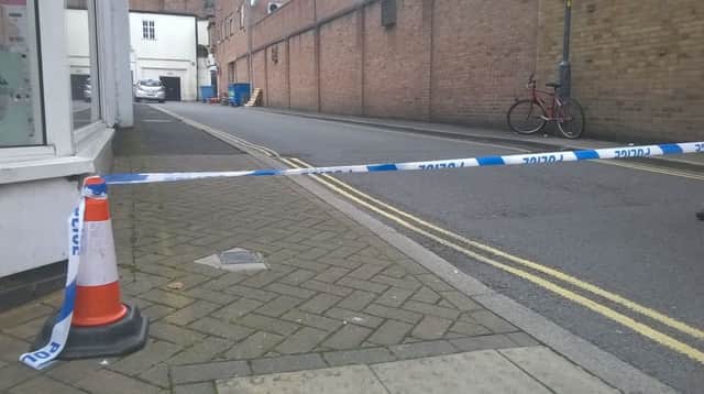 Bath Street was cordoned off by Warwickshire Police