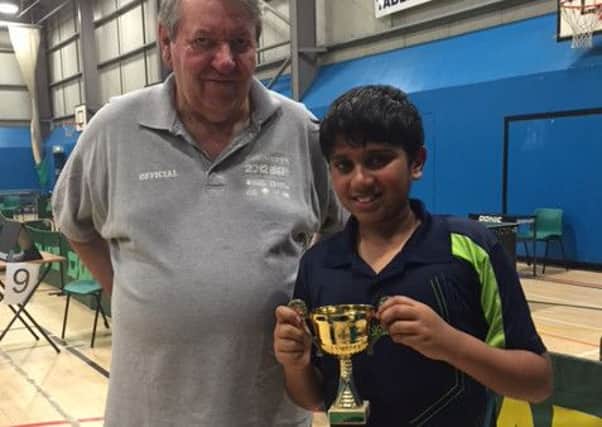 Nikit Sajiv shows off his runners-up trophy in Wednesbury. Picture submitted