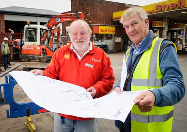 Comptons Garage, Rugby Road, Cubbington, is undergoing a major refurbishment and rebuild, which will involve a new Spar convenience store, Subway sandwich takeaway as well as an improved forecourt and a new MOT test centre.

Pictured: Staff member Terry together with owner Brian Tuw. NNL-161110-231742009