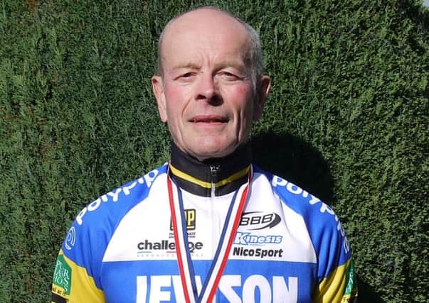 Barrie Mitchell after winning his 24th British Cycling Championship