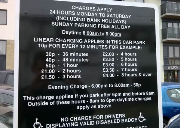 The new charges in Abbey End car park, which also apply in Square West