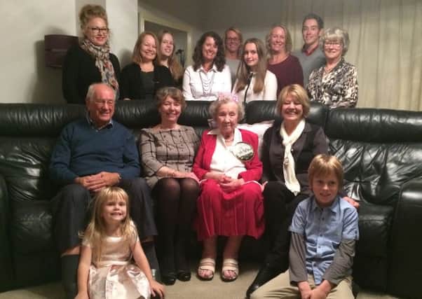 Cissie Evelyn Webb celebrated her 100th birthday surrounded by family members from across the generations NNL-160111-130613001