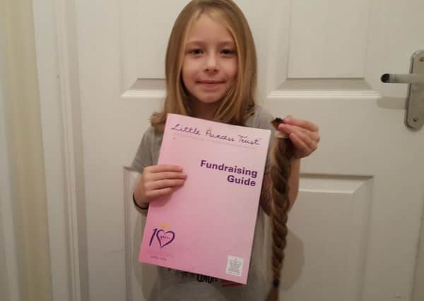 Kacey-Mae Betteridge had 16 inches of her hair cut for charity.