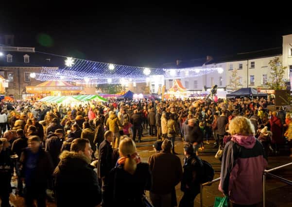 Crowds gathered in Warwick last year, for the annual Victorian Evening and the Christmas Lights Switch On. Pictured: Warwick Square - GV NNL-151127-020419009