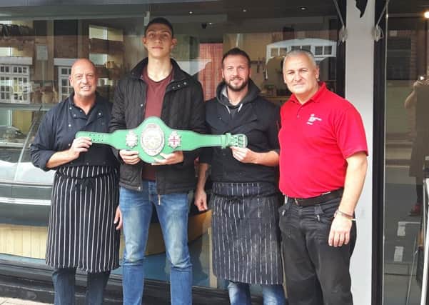 Cleary's boxer Lewis Williams has received a meat-based sponsorship from Rowleys Butchers in Warwick ahead of his trip to the World Youth Championships.