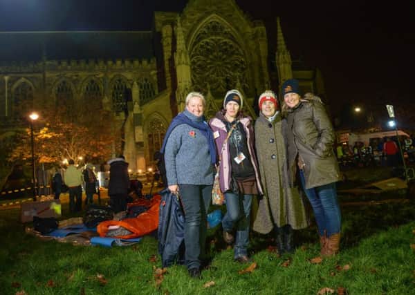 (left to right) Susie Mehta (Helping Hands), Steph Safka who has been helped by Helping Hands and is a volunteer, Ann Morrison - the Mayor of Leamington and Lianne Kirkman (Helping Hands operations manager). Photo by Jamie Gray