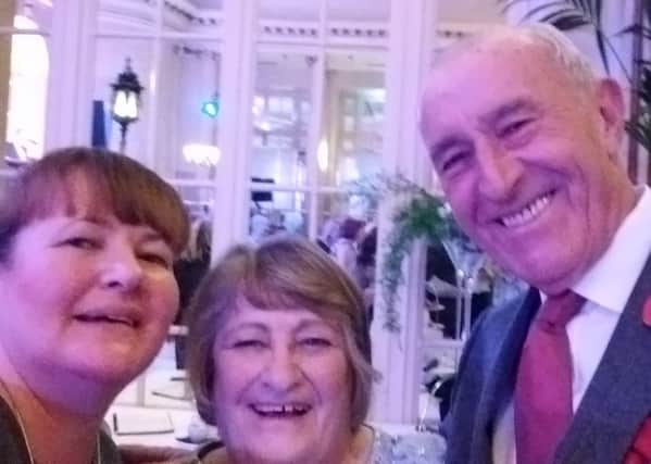 From left to righ: Shona Perkins, Linda Baker and Strictly Come Dancing head judge Len Goodman