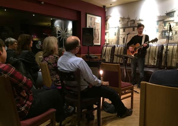 Singer-songwriter Ortopilot playing at the first Kenilworth Song Club in Costa Coffee on Sunday November 20.
