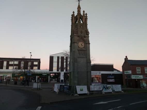 The Christmas lights on Kenilworth's clock tower this year - but no tree