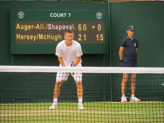 Jake Hersey, last year's Young Sports Person of the Year playing at Wimbldon in the summer