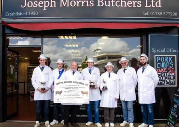 Photo of the team at the Joseph Morris Butchers in Rugby in 2015.
