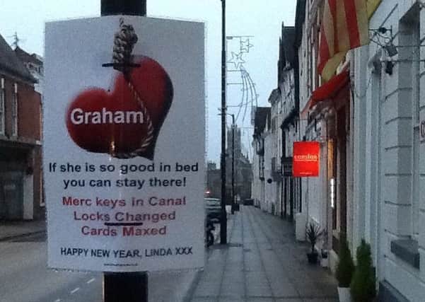 One of the original Graham and Linda posters, which were put up in Warwick earlier this month.