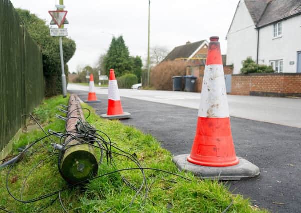 A fallen telegraph pole, which was knocked down by accident on 22nd December, has now been replaced. NNL-171101-074045009