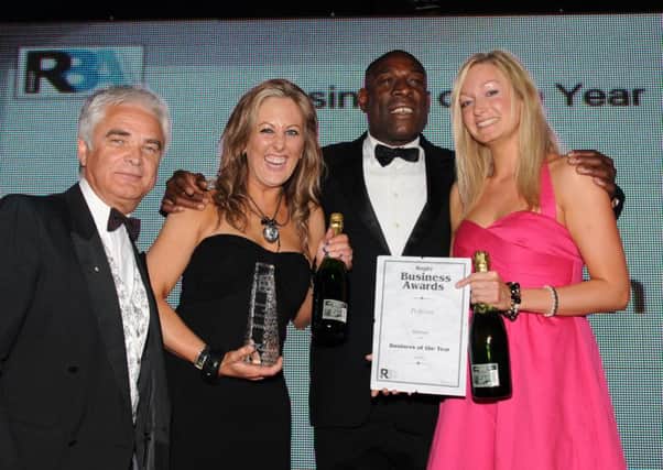 Helen Taylor, second left, at the Rugby Business Awards 2011. NNL-170113-140622001