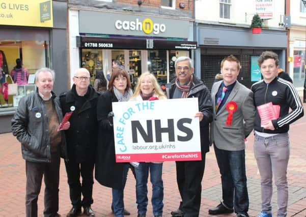 Rugby Labour members out in the town centre. NNL-170124-133807001