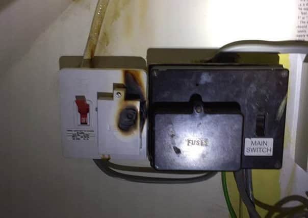 The fuse box in the house in Woodcote Avenue. Copyright: Warwickshire Fire and Rescue Service