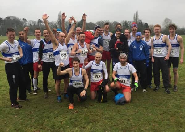 Leamington C&AC's men celebrate their promotion to Division One of the Birmingham Cross-Country League. Picture submitted