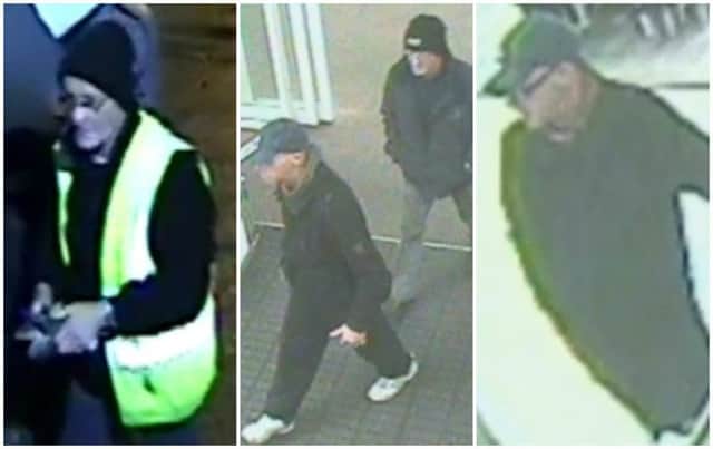 CCTV images of the people police want to speak to in connection with the theft.