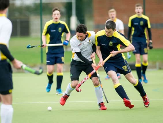 Action from Hart Field on Saturday, where the Men's 1sts won 5-1 against Warwick   PICTURES BY MIKE BAKER