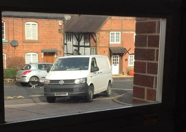 The van parked outside Kenilworth Fire Station's entrance
