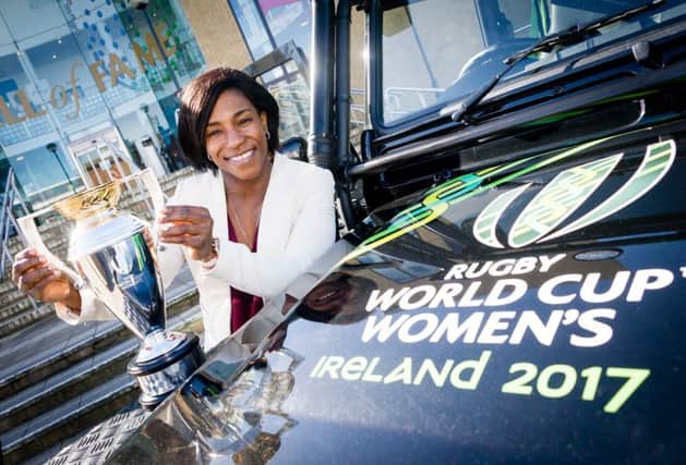 Maggie Alphonsi visited the Rugby Hall of Fame, Rugby Library &  Museum recently, to launch the forhcoming Womens Rugby World Cup. NNL-170313-185626009
