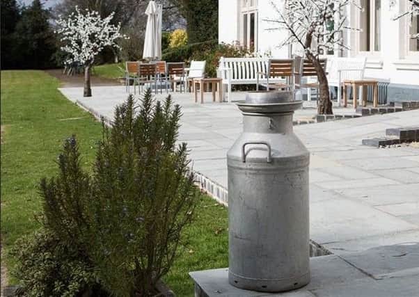 Ashton Lodge Country House uses the milk churns as ashtrays. Two were stolen on Thursday, March 16. Photo courtesy of Ashton Lodge Country House NNL-170321-093926001