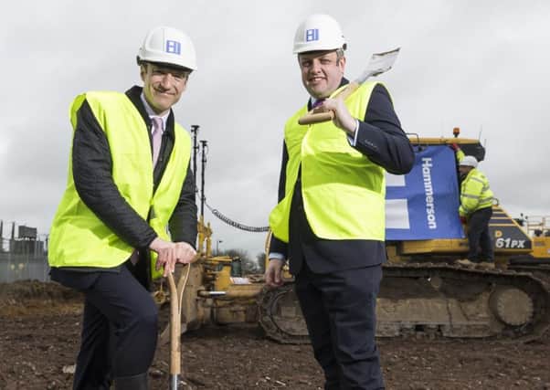 Rugby Borough Council leader Michael Stokes and Hammerson's Tom Cochrane break ground for the extension of Elliott's Field Shopping Park NNL-170321-140630001