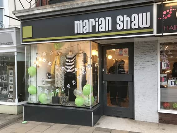 Marian Shaw's shop front on its 10th anniversary