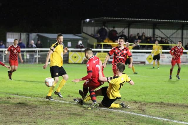 Jack Edwards fires in the winner against Walsall in midweek. Picture: Tim Nunan
