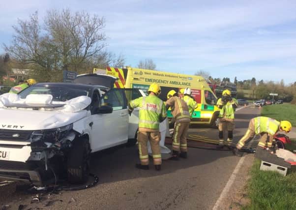 The scene at the crash. Picture: Warwickshire Fire and Rescue Service