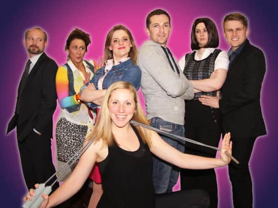 Phil Spencer as Callahan, Joanne Cheung as Paulette, Nikki Claire Cross  as Elle, Sam Henshaw as Emmett, Vicky Holding as Vivienne, Ash Clifford as Warner and Hannah Hampson as Brooke in Legally Blonde - The Musical