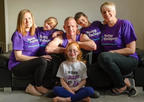 Cindy Bartlett (roght), her husband Richard and Daughter Nicola are organising a fundraising event for the Young Epilespsy charity. Liah, five (centre) who is Nicola's daughter, has just been diagnosed with epilepsy. Also pictured are Nicola's other children Liam and Lacey-Mai. NNL-170504-092424009