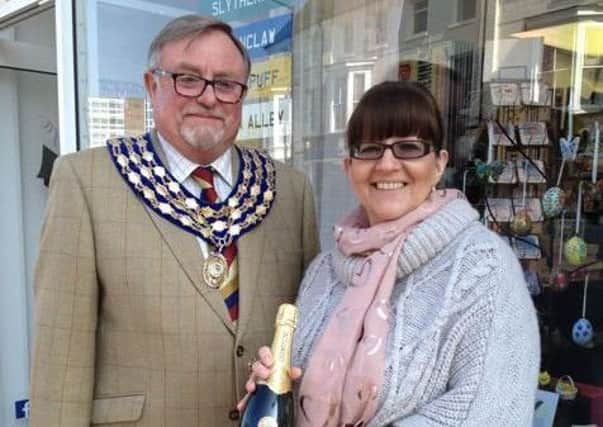 Kenilworth mayor Cllr Richard Davies with Joanne Janota, owner of Random Gift Co