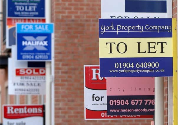 File photo dated 31/01/07 of to let signs as the upward pressure on private rents is set to cool down this year, helped by large numbers of 'accidental' landlords who have developed a taste for renting out their homes, a property website has suggested. PRESS ASSOCIATION Photo. Issue date: Monday February 4, 2013. One in eight (12%) of 'ccidental' landlords, many of whom originally took on tenants because of difficulties selling their house in the tough economy, said that they now plan to buy another property specifically as an investment this year, Rightmove found. See PA story MONEY Rent. Photo credit should read: John Giles/PA Wire ENGPPP00120130402142852