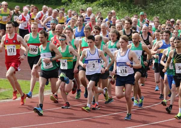 Athletes set off at the start of the Monty 5. Pictures: Tim Nunan