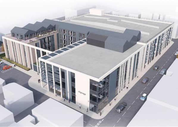 CGI of the main aerial view of the new Warwick District Council HQ.