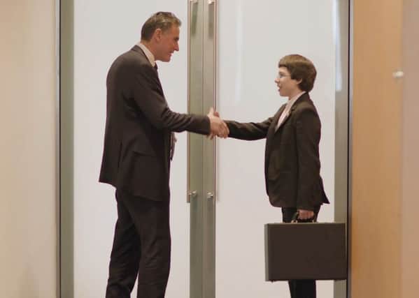 Child genius Mog Stinchcombe meets RBS chief executive Ross McEwan. Photo: NatWest NNL-170515-165024001