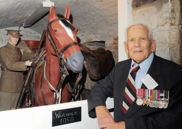 The late Bryan Johnson at the Warwickshire Yeomanry Museum when it re-opened in August 2014 to coincide with the 100th Anniversary of the Commencement of the Great War (1914-18).
